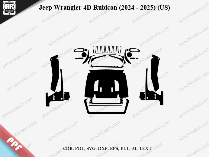 Jeep Wrangler 4D Rubicon (2024 – 2025) (US) Car PPF Template