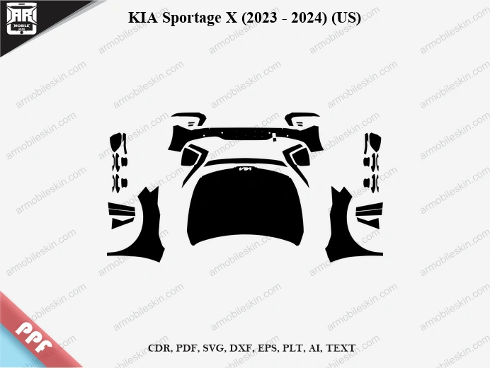 KIA Sportage X (2023 - 2024) (US) Car Exterior Front PPF Template