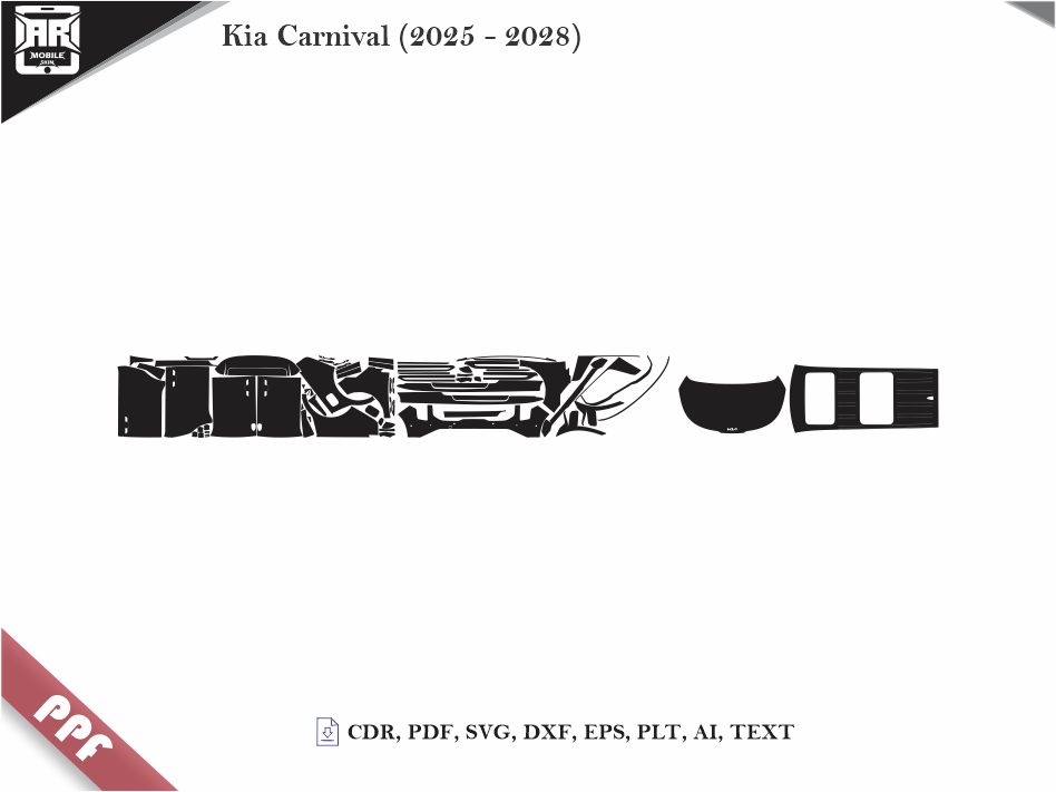 Kia Carnival (2025 - 2028) Car Body PPF Cutting Template