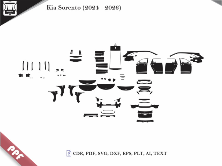 Kia Sorento (2024 – 2026) Full Car Body PPF Cutting Template