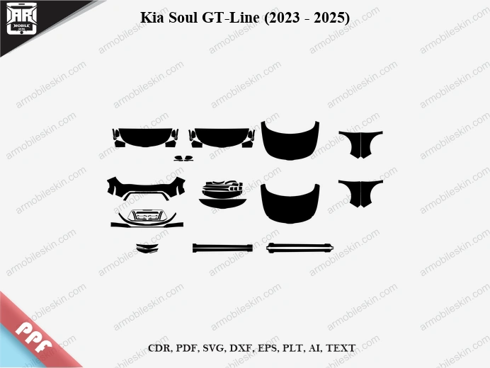 Kia Soul GT-Line (2023 - 2025) Car Exterior Front PPF Template