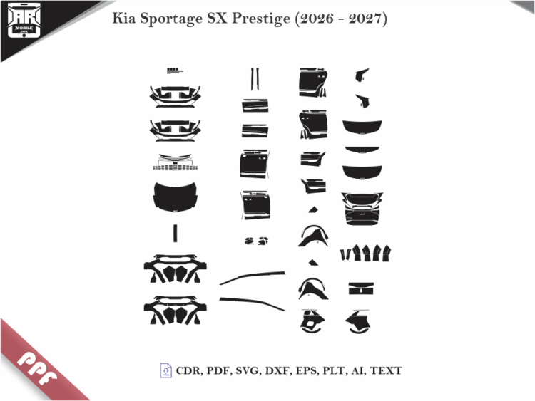 Kia Sportage SX Prestige (2026 – 2027) Full Car Body PPF Cutting Template