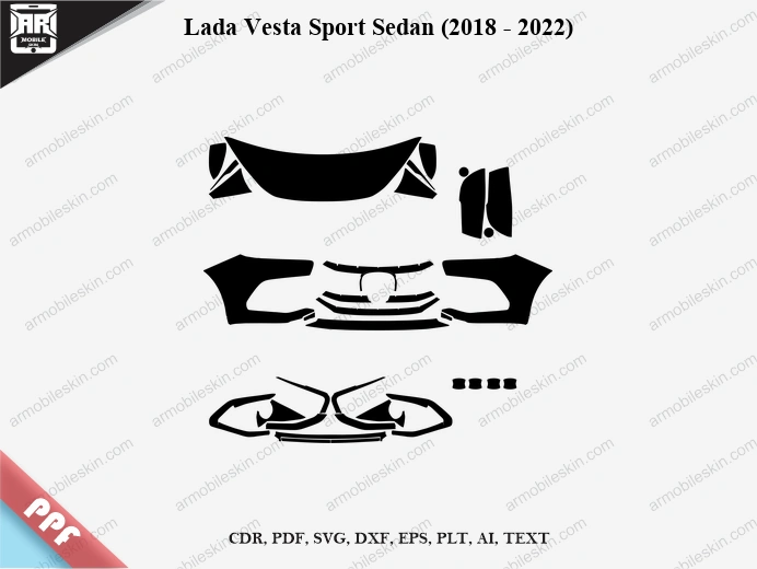 Lada Vesta Sport Sedan (2018 – 2022) Car PPF Template