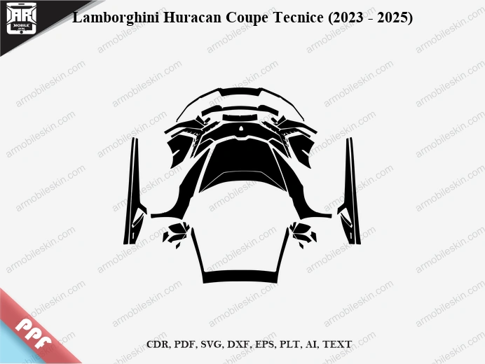 Lamborghini Huracan Coupe Tecnice (2023 - 2025) Car Exterior Front PPF Template