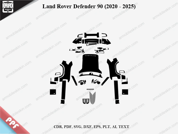 Land Rover Defender 90 (2020 - 2025) Car Exterior Front PPF Template