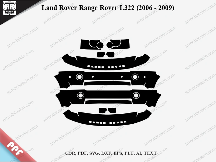 Land Rover Range Rover L322 (2006 - 2009) Car Exterior Front PPF Template