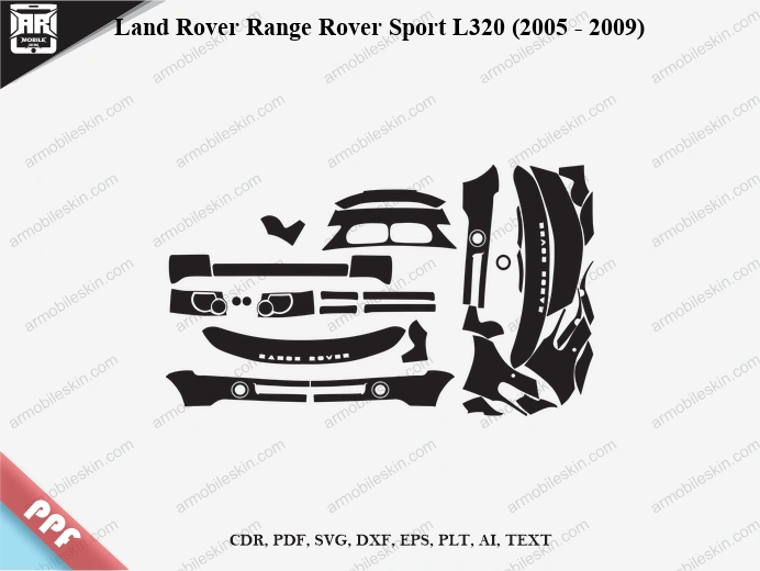 Land Rover Range Rover Sport L320 (2005 - 2009) Car Exterior Front PPF Template