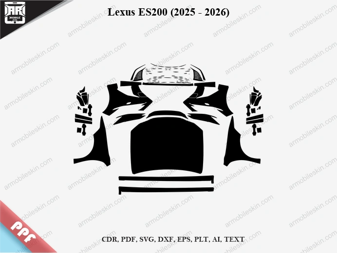 Lexus ES200 (2025 - 2026) Car Exterior Front PPF Template