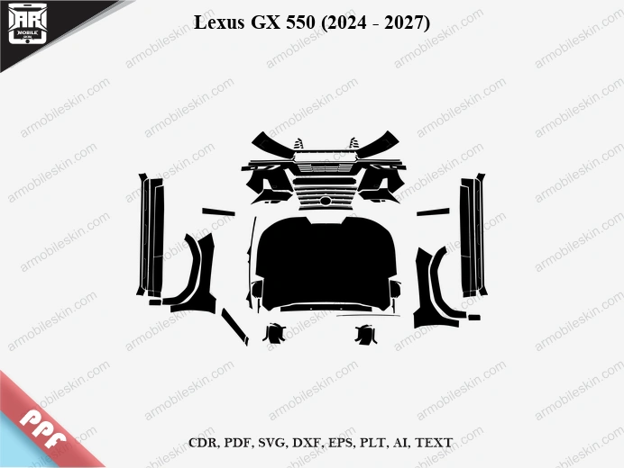 Lexus GX 550 (2024 - 2027) Car Exterior Front PPF Template