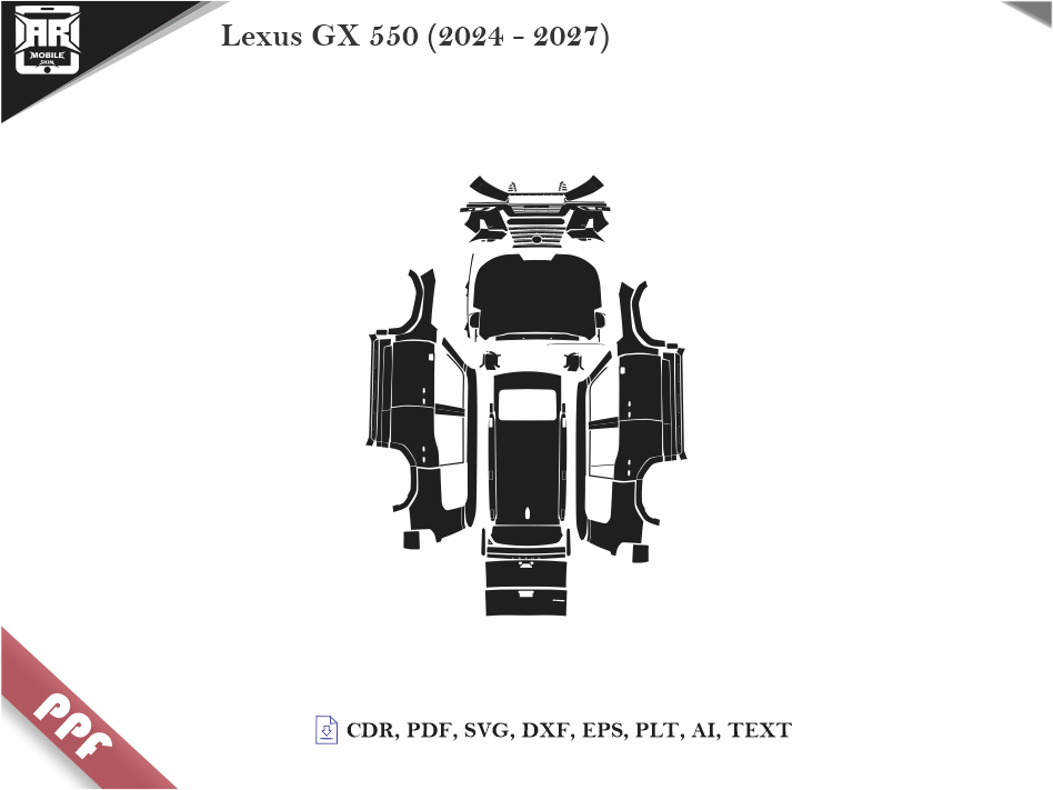 Lexus GX 550 (2024 - 2027) Car Body PPF Cutting Template