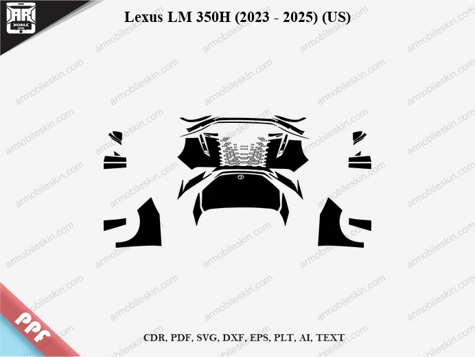 Lexus LM 350H (2023 - 2025) (US) Car Exterior Front PPF Template