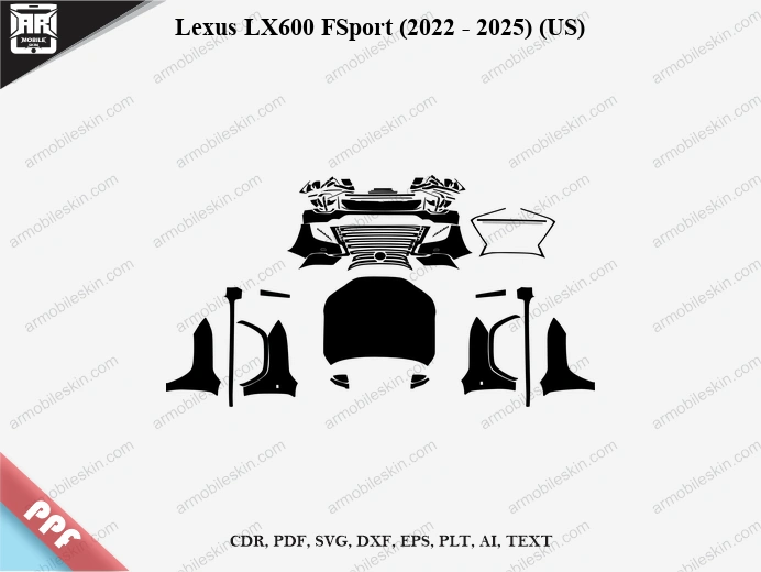 Lexus LX600 FSport (2022 – 2025) (US) Car PPF Template