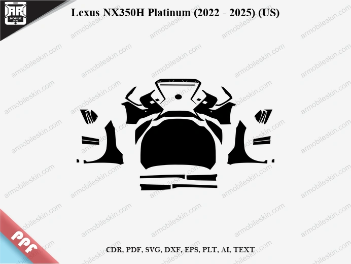 Lexus NX350H Platinum (2022 - 2025) (US) Car Exterior Front PPF Template