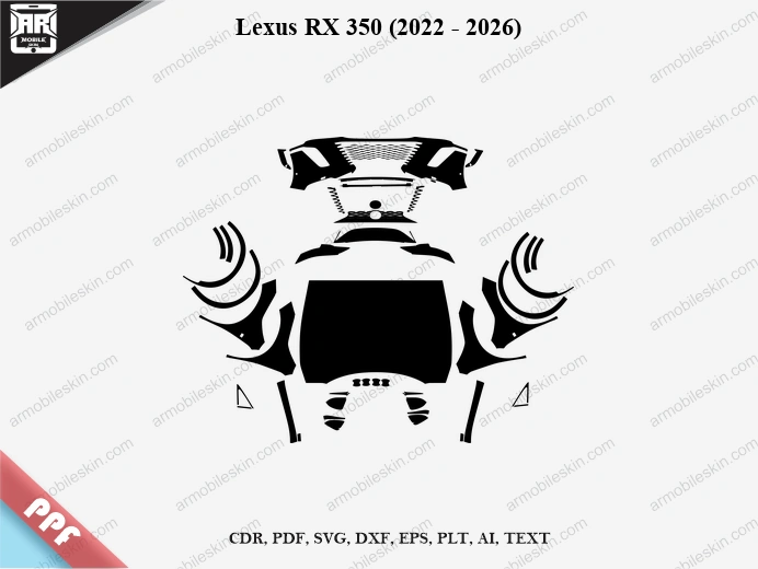Lexus RX 350 (2022 - 2026) Car Exterior Front PPF Template