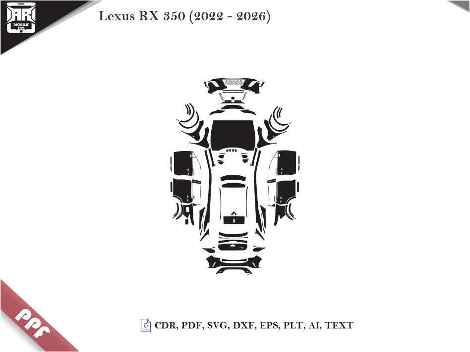 Lexus RX 350 (2022 - 2026) Car Body PPF Cutting Template
