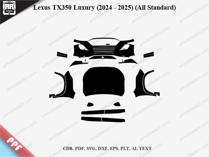 Lexus TX350 Luxury (2024 - 2025) (All Standard) Car Exterior Front PPF Template