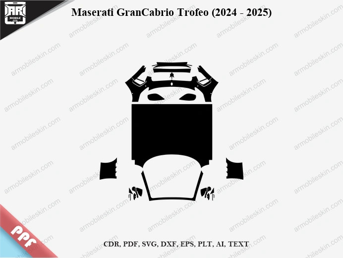 Maserati GranCabrio Trofeo (2024 - 2025) Car Exterior Front PPF Template