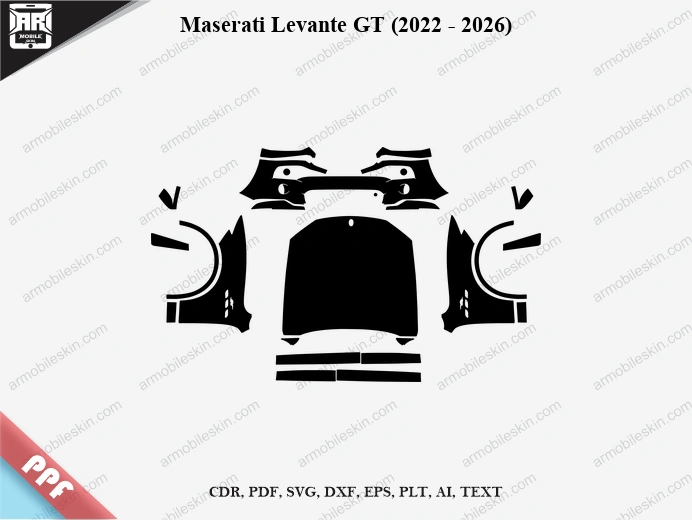 Maserati Levante GT (2022 - 2026) Car Exterior Front PPF Template