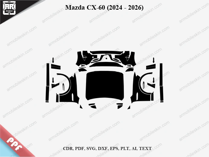 Mazda CX-60 (2024 - 2026) Car Exterior Front PPF Template