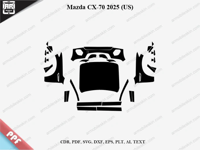 Mazda CX-70 2025 (US) Car Exterior Front PPF Template