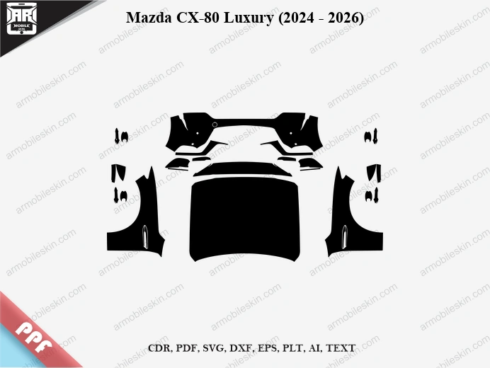 Mazda CX-80 Luxury (2024 – 2026) Car PPF Template