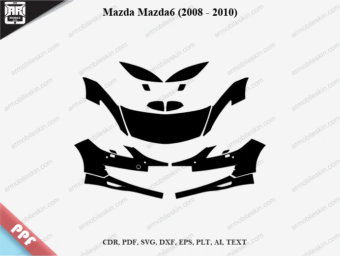 Mazda Mazda6 (2008 - 2010) Car Exterior Front PPF Template