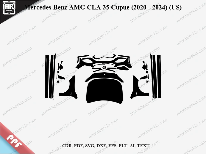 Mercedes Benz AMG CLA 35 Cupue (2020 - 2024) (US) Car Exterior Front PPF Template