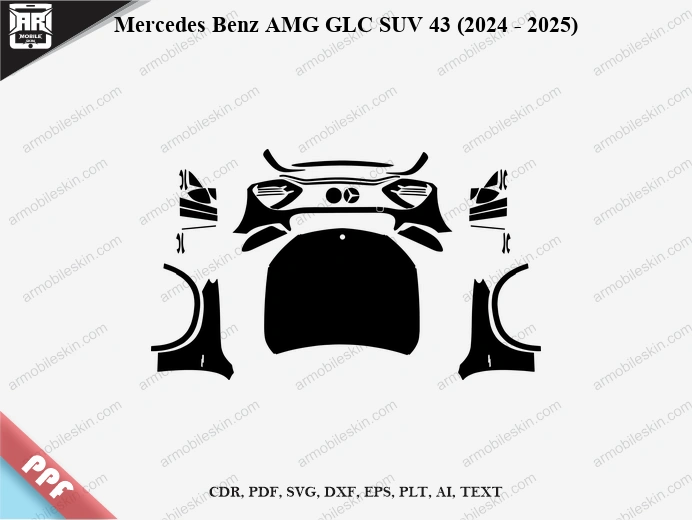 Mercedes Benz AMG GLC SUV 43 (2024 - 2025) Car Exterior Front PPF Template
