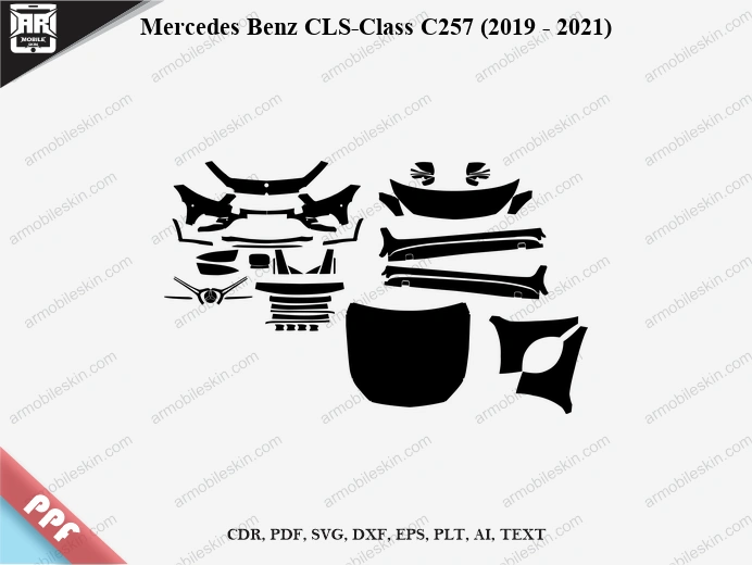 Mercedes Benz CLS-Class C257 (2019 - 2021) Car Exterior Front PPF Template