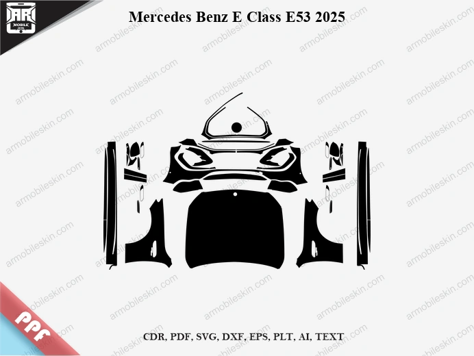 Mercedes Benz E Class E53 2025 Car Exterior Front PPF Template