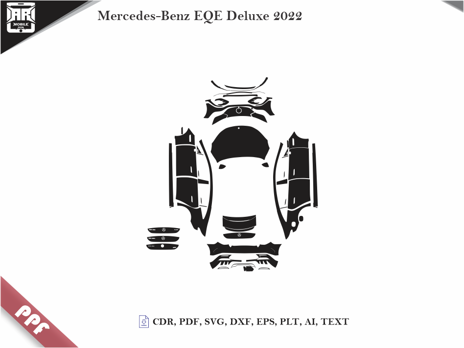 Mercedes-Benz EQE Deluxe 2022 Car Body PPF Cutting Template