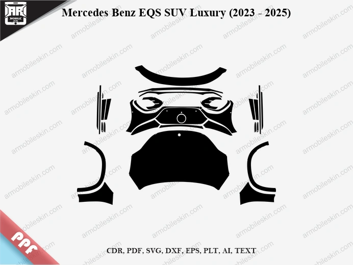 Mercedes Benz EQS SUV Luxury (2023 - 2025) Car Exterior Front PPF Template