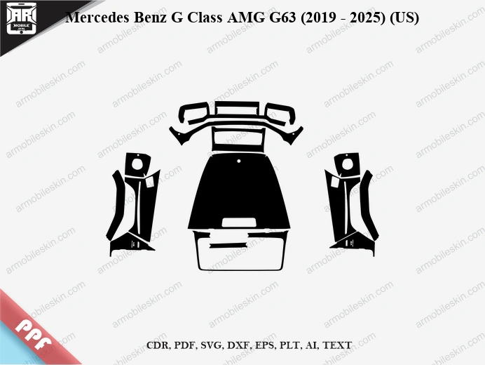 Mercedes Benz G Class AMG G63 (2019 - 2025) (US) Car Exterior Front PPF Template