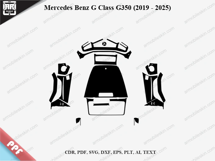 Mercedes Benz G Class G350 (2019 - 2025) Car Exterior Front PPF Template