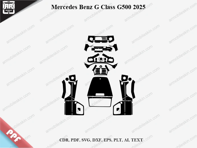 Mercedes Benz G Class G500 2025 Car Exterior Front PPF Template
