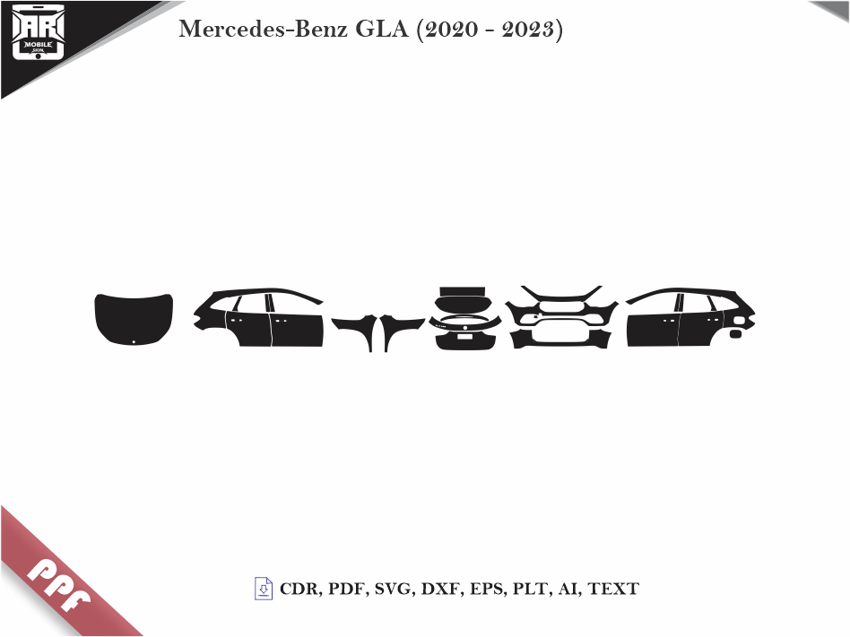 Mercedes-Benz GLA (2020 - 2023) Car Body PPF Cutting Template