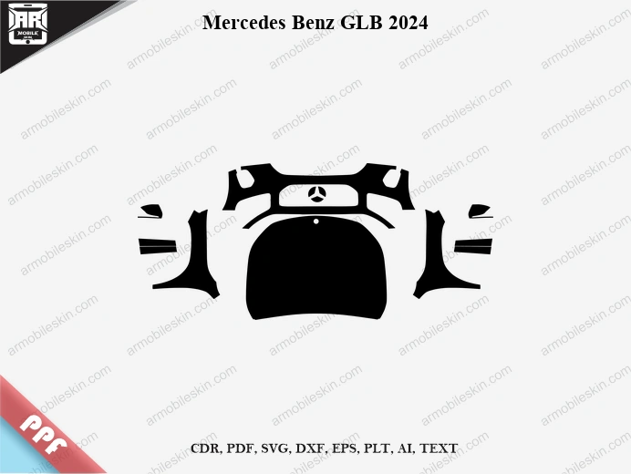 Mercedes Benz GLB 2024 Car Exterior Front PPF Template