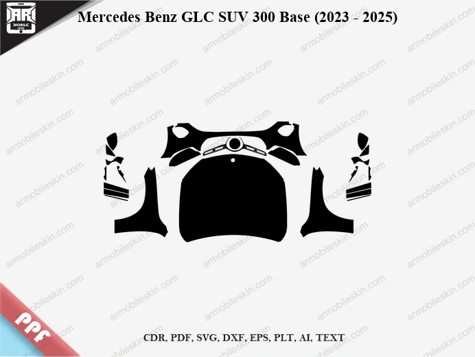 Mercedes Benz GLC SUV 300 Base (2023 - 2025) Car Exterior Front PPF Template
