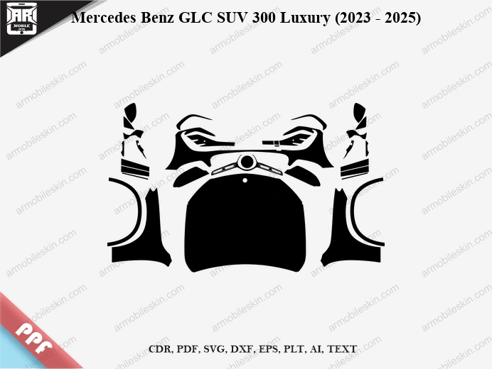 Mercedes Benz GLC SUV 300 Luxury (2023 - 2025) Car Exterior Front PPF Template