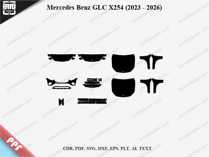Mercedes Benz GLC X254 (2023 - 2026) Car Exterior Front PPF Template