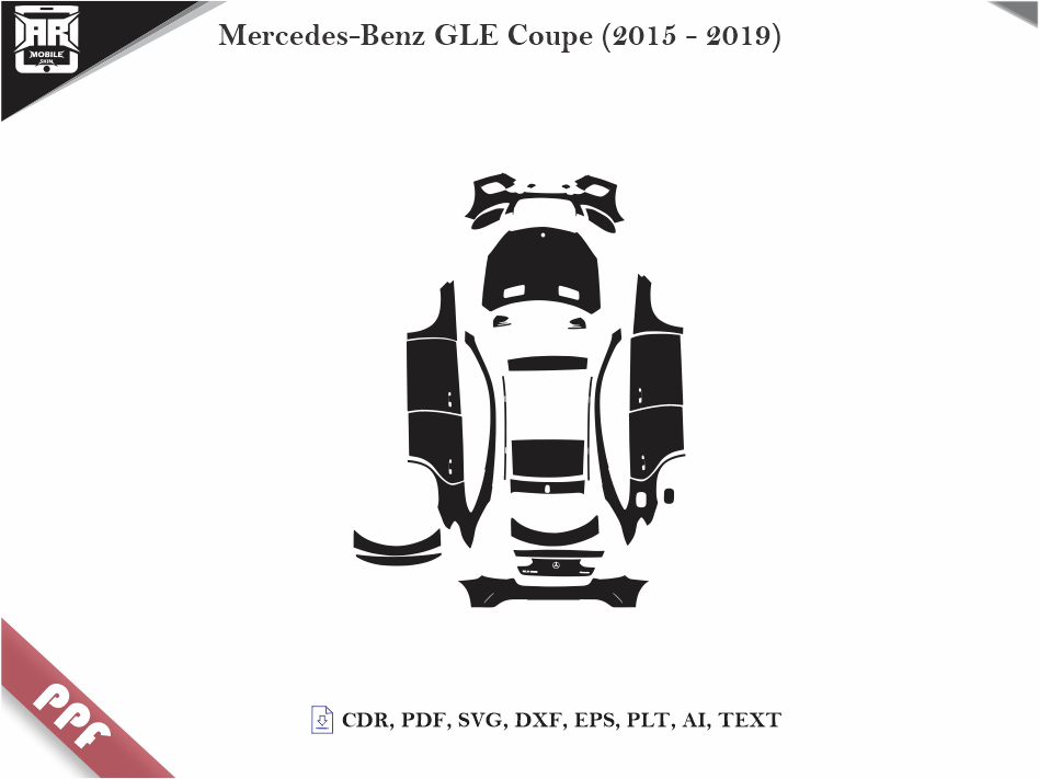 Mercedes-Benz GLE Coupe (2015 - 2019) Car Body PPF Cutting Template