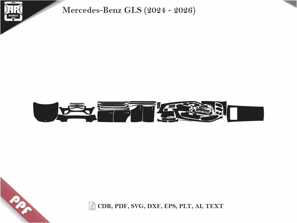 Mercedes-Benz GLS (2024 - 2026) Car Body PPF Cutting Template