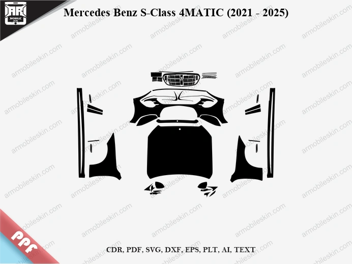 Mercedes Benz S-Class 4MATIC (2021 - 2025) Car Exterior Front PPF Template