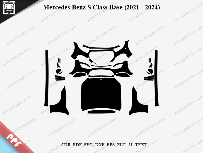 Mercedes Benz S Class Base (2021 - 2024) Car Exterior Front PPF Template