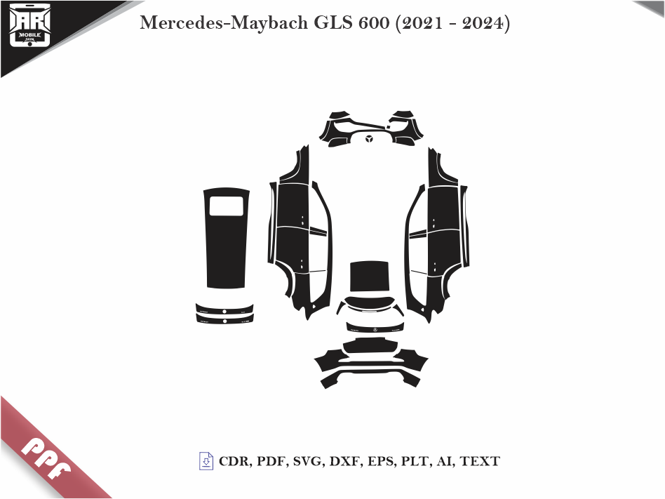 Mercedes-Maybach GLS 600 (2021 - 2024) Car Body PPF Cutting Template