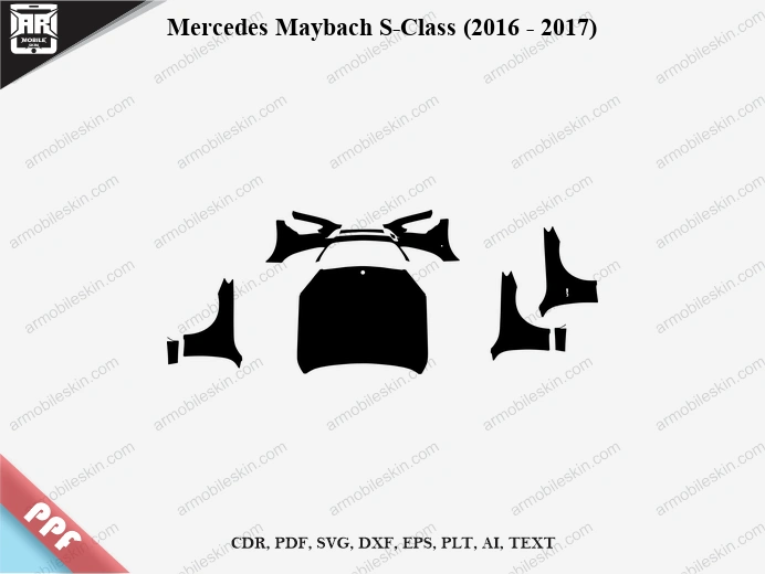 Mercedes Maybach S-Class (2016 - 2017) Car Exterior Front PPF Template
