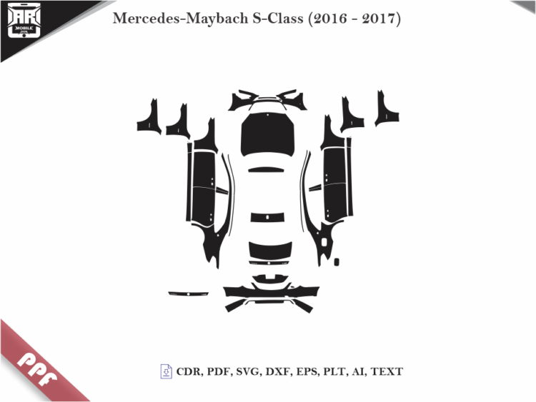 Mercedes-Maybach S-Class (2016 – 2017) Full Car Body PPF Cutting Template