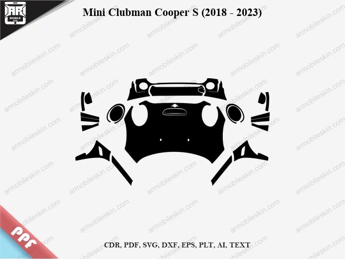 Mini Clubman Cooper S (2018 - 2023) Car Exterior Front PPF Template