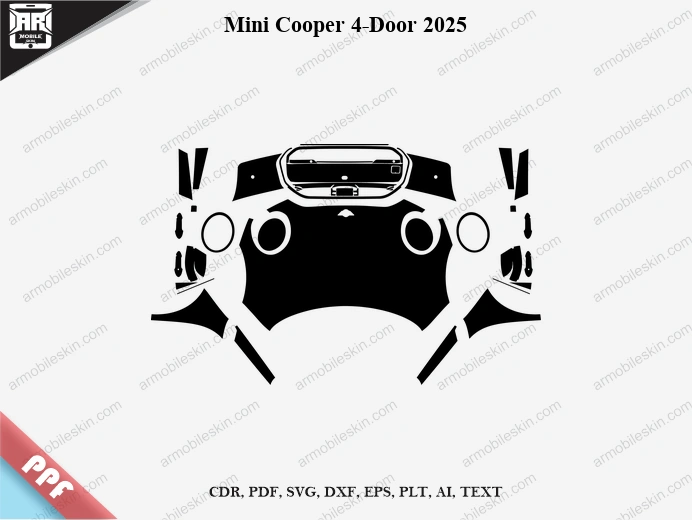 Mini Cooper 4-Door 2025 Car PPF Template