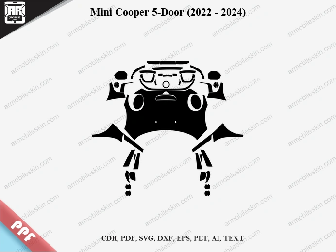 Mini Cooper 5-Door (2022 - 2024) Car Exterior Front PPF Template